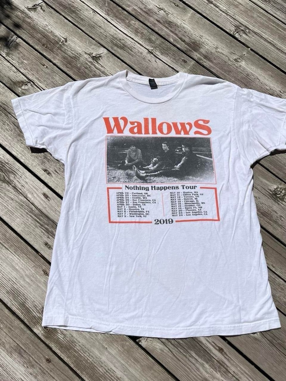Tultex wallows band nothing happens tour dates t-shirt